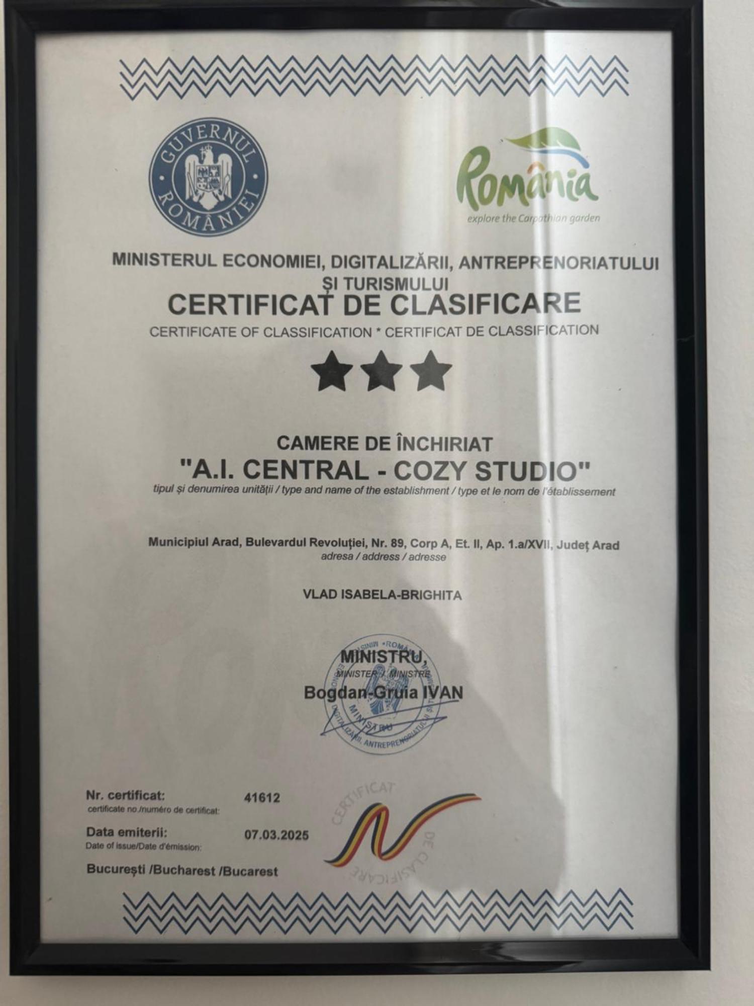 Central - Cozy Studio Арад Екстериор снимка